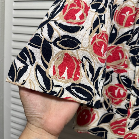 Vintage 80s Koret White Red Black Big Button Floral Jacket Women's Size XL - Picture 2 of 7